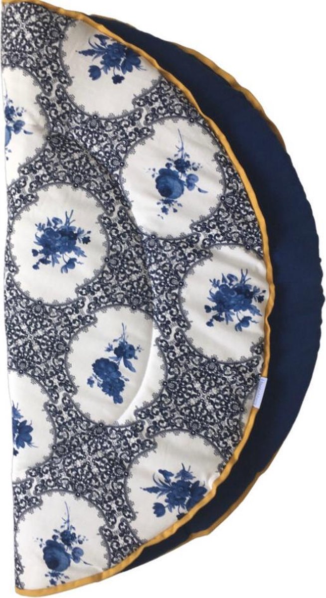 Hannahhave rond boxkleed Delft Blue Flowers