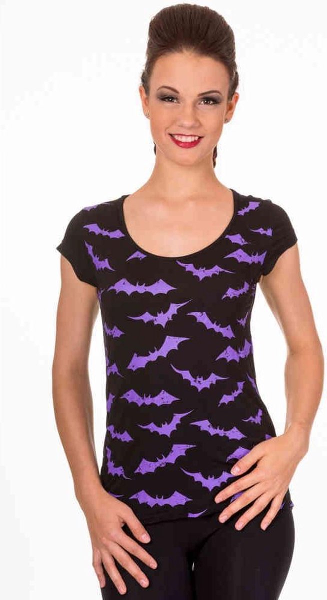 Banned Top -M- DUSK TO DAWN Zwart/Paars
