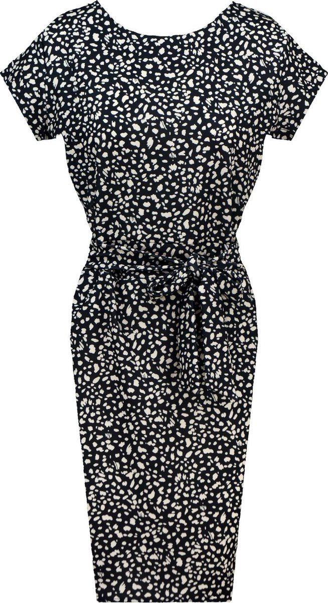 Cheetah Strik Jurk Zwart
