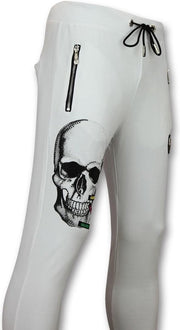 ENOS Heren Sportbroek - Joggingbroek Kopen Color Skull - Wit - Maten: XL