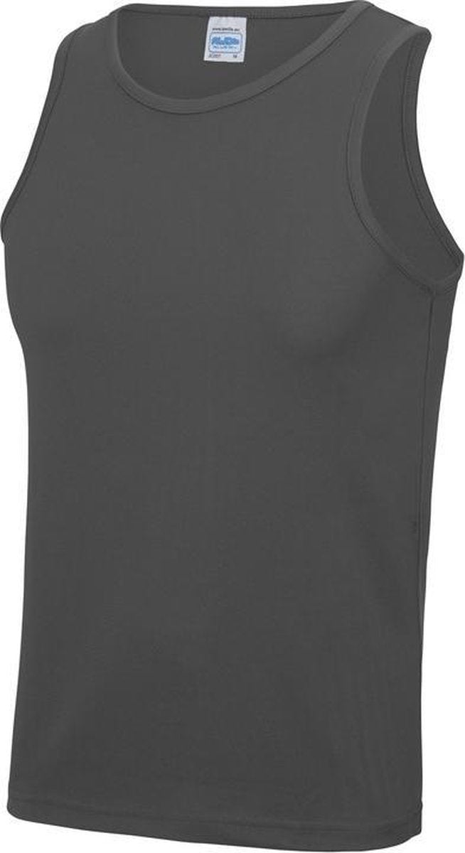 Sport singlet/hemd grijs voor heren - Hardloopshirts/sportshirts - Sporten/hardlopen/fitness/bodybuilding - Sportkleding top grijs voor mannen 2XL (46/56)