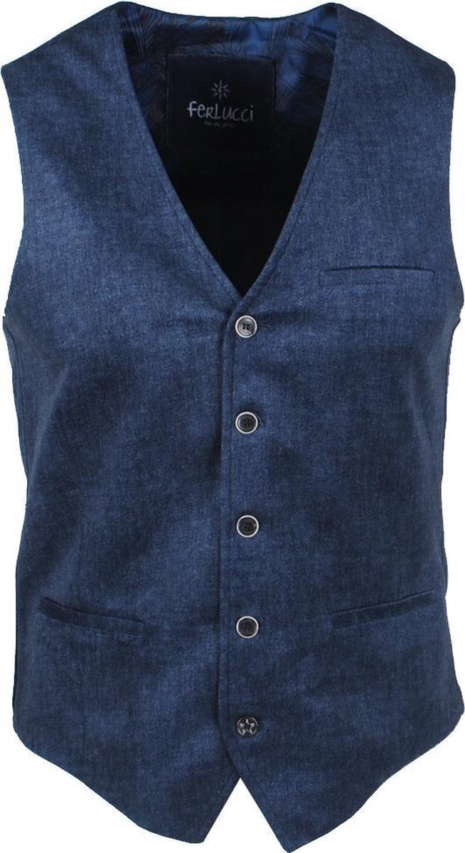 Ferlucci - Heren Gilet - Velours - Navy