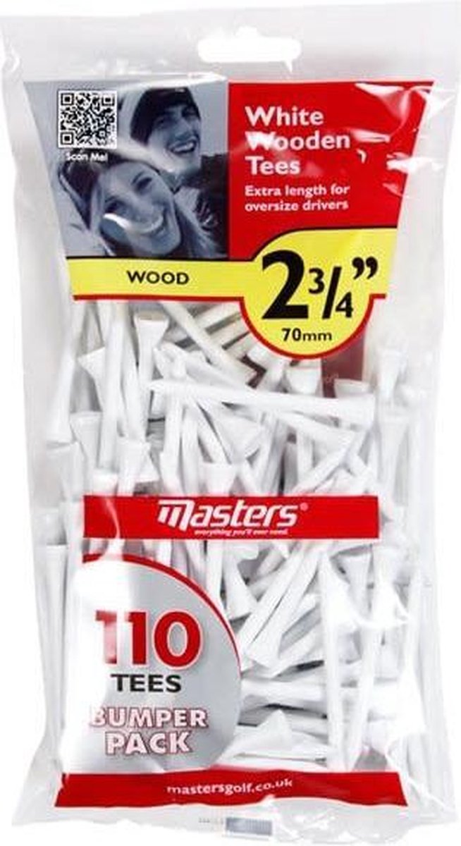 Masters White Wooden Tees 110st 70MM