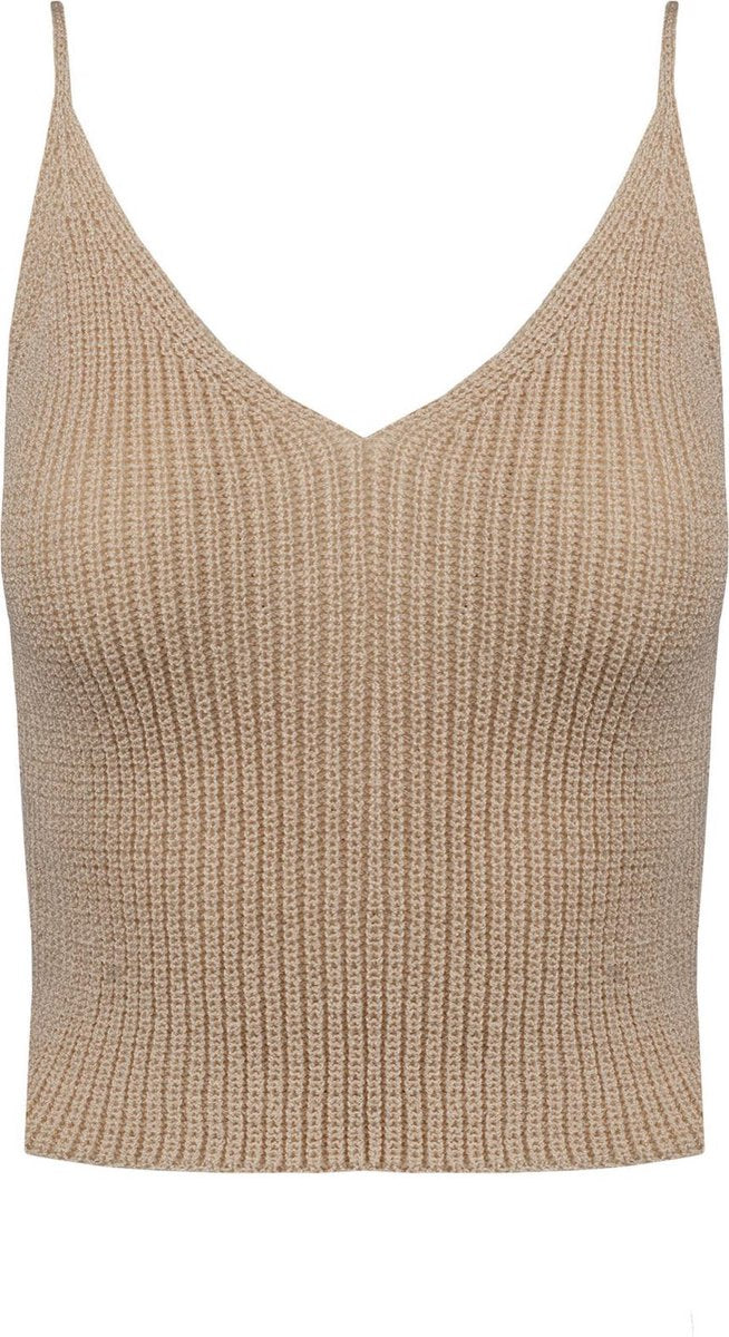 Knitted singlet top beige