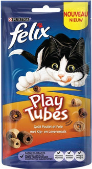 Felix PlayTubes - Kattensnacks - Kip & Lever - 8 x 50 g