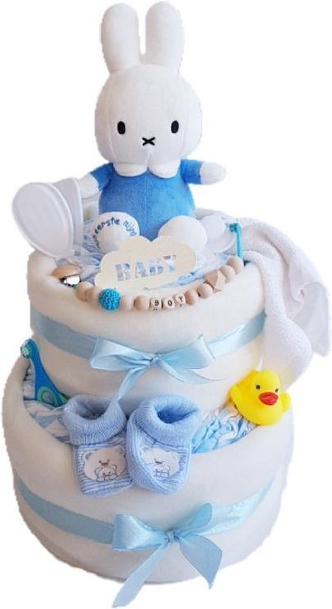 Luiertaart Nijntje Jongen  Groot Met Speenkoord | Kraamcadeau | Kraampakket | Baby Cadeau