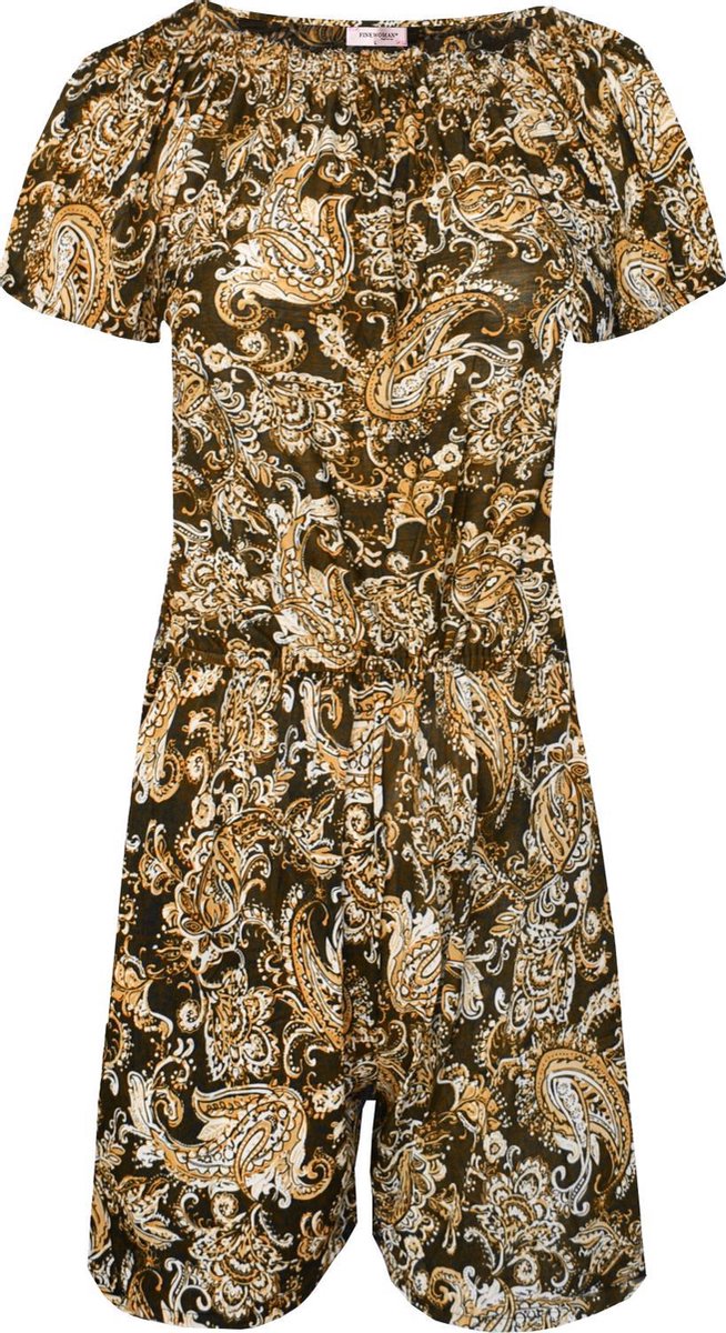 Dames jumpsuit panterprint bruin one size
