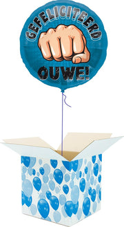 Helium Ballon Verjaardag gevuld met helium - Gefeliciteerd Ouwe! - Cadeauverpakking - Folieballon - Helium ballonnen verjaardag