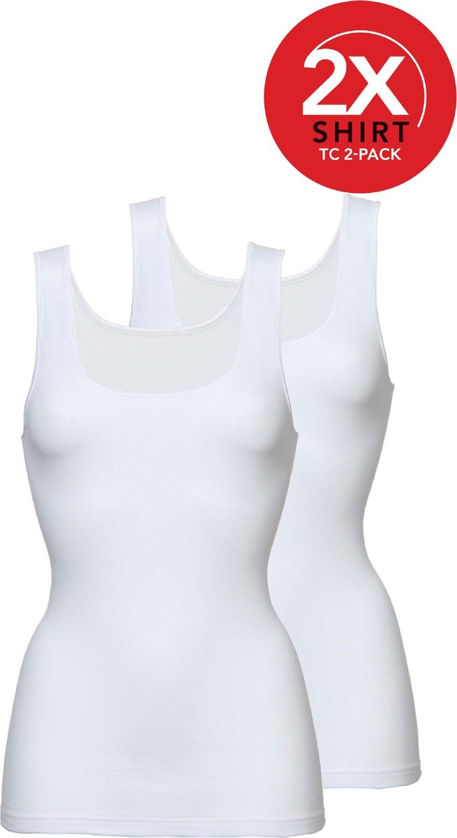 Ten Cate Shirt met brede bandjes 2Pack Basic Wit - Maat XXXL