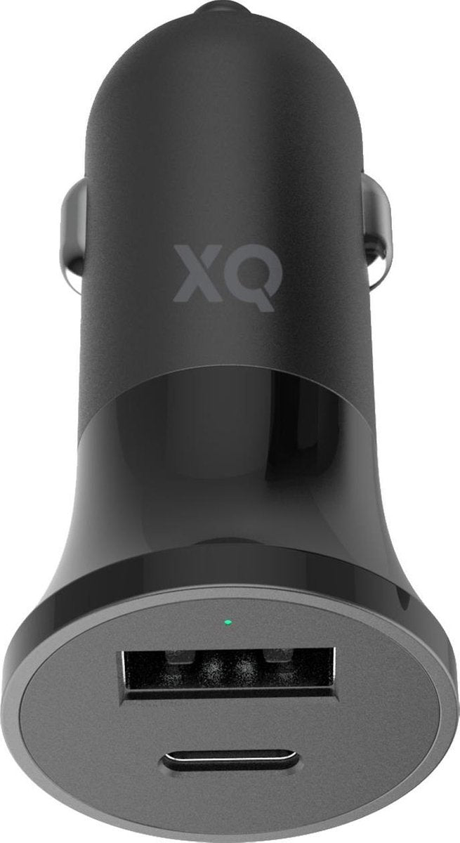 Xqisit Sigarettenplug Autolader USB-A en USB-C Poort - 27W Zwart