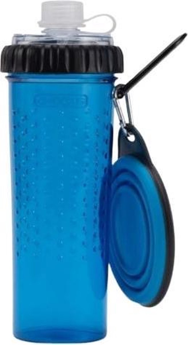 Popware Reisfles Drinken En Voer Snack-duo 600 Ml Blauw