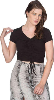 Banned Top -2XL- 90S LOOK SCRUNCH UP Zwart