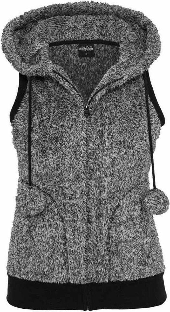 Urban Classics Vest met capuchon -L- Teddy Grijs
