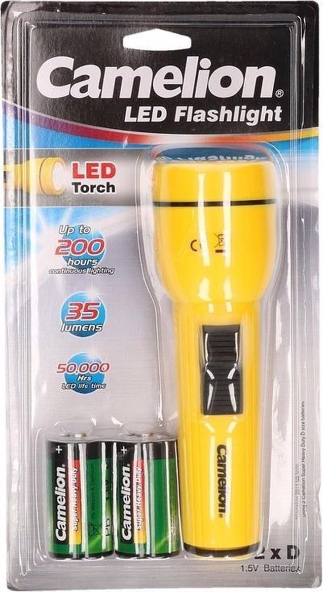 Zaklamp Superbright geel 19 cm