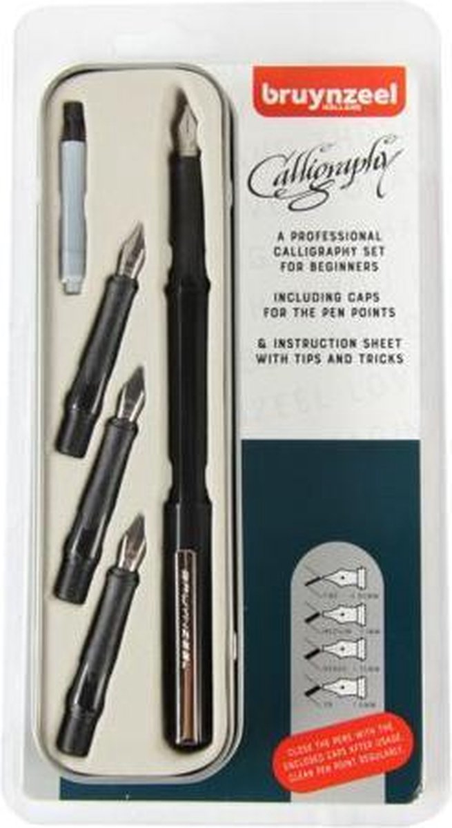 Bruynzeel kalligrafie 8-delig met instructies - starter