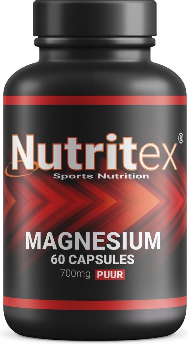 Nutritex© Magnesium 100% Natural  - 60 Capsules - Extra Sterk - De #1 in Zuiverheid - 700mg