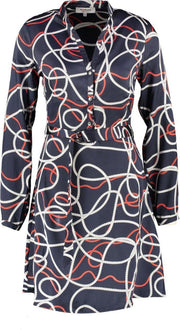 Morgan blauwe shiny jurk - valt kleiner - Maat 38