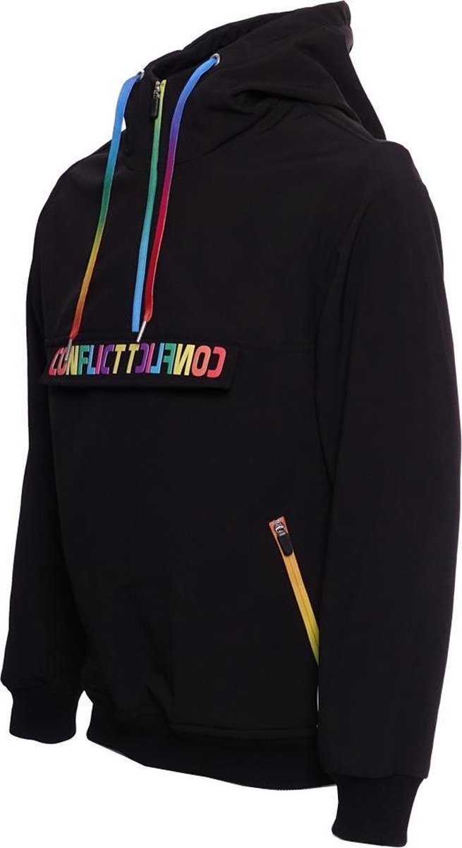 Conflict Anorak Soft Shell Jacket Black/Rainbow