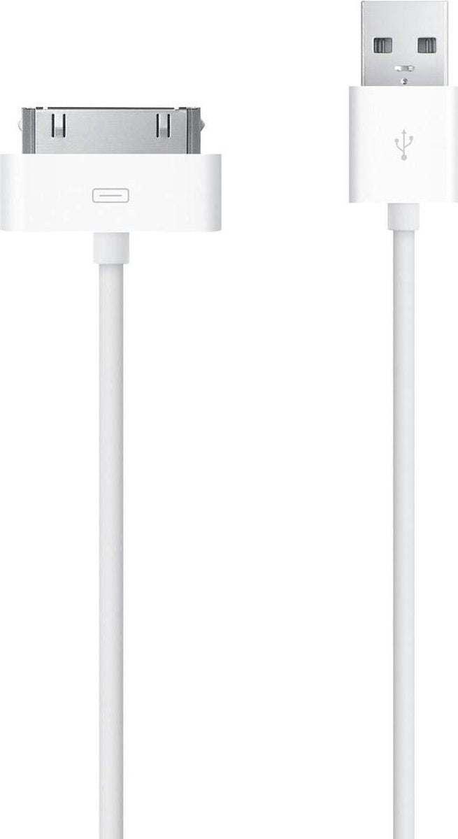 Mobiparts 30-pins naar USB kabel / wit - 3 meter