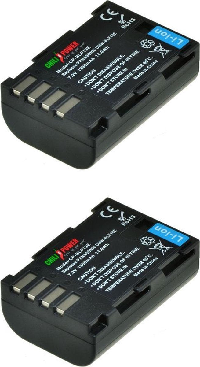 ChiliPower Panasonic DMW-BLF19E camera batterij - 2 stuks verpakking