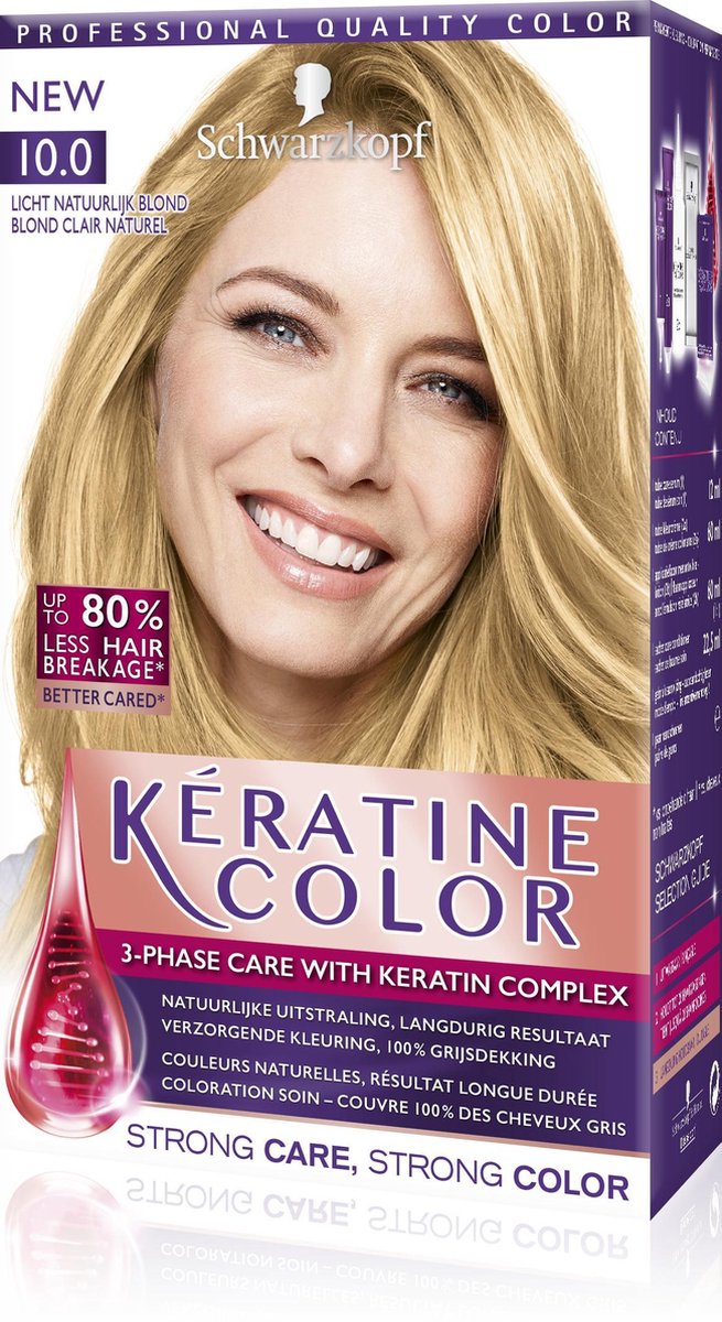 Schwarzkopf Keratine Color 10.0 Licht Natuurlijk Blond Haarverf -1 stuk