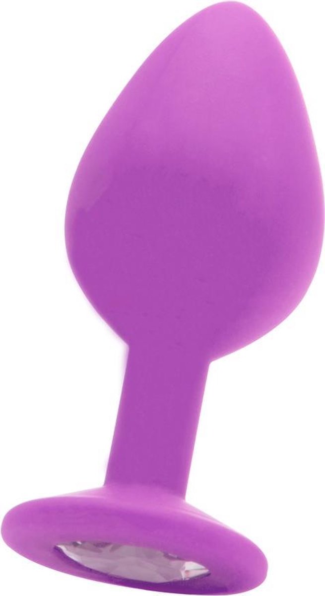 Ouch! Siliconen Buttplug met Diamant -Large -  Paars