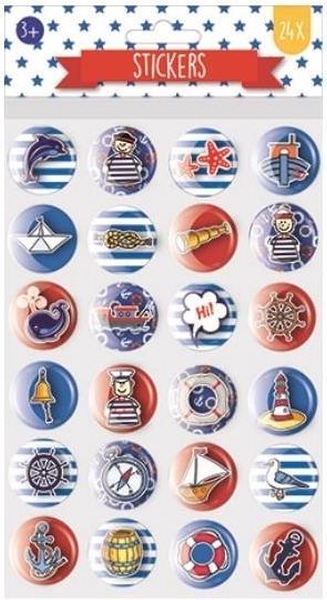 W&o Stickervel Bubble Maritiem 26 X 14
