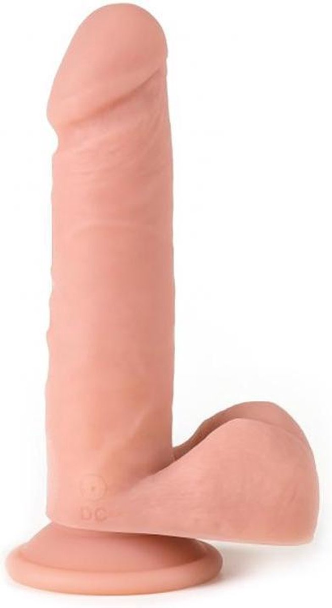 Virgite Vibrerende Dildo met balzak en afstandsbediening 19 x 4.2 cm - lichte huidskleur