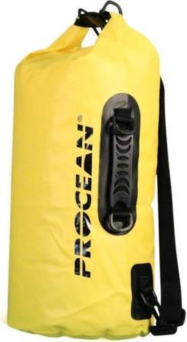 Droogtas 20 liter met handvat geel
