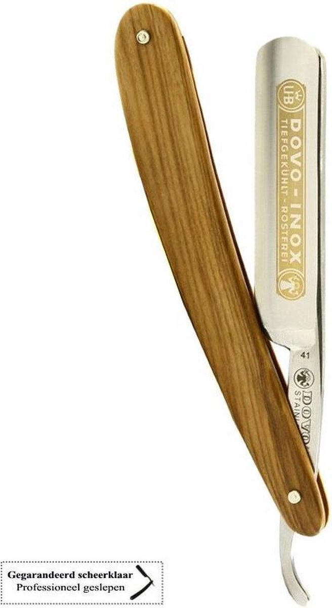 DOVO open scheermes Olijfhout RVS 5/8 - 415875