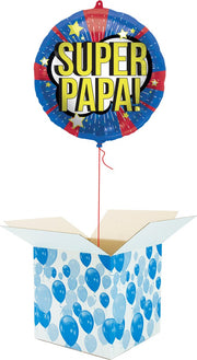 Helium Ballon gevuld met helium - Vaderdag - Cadeauverpakking - Super Papa! - Folieballon - Helium ballonnen vaderdag