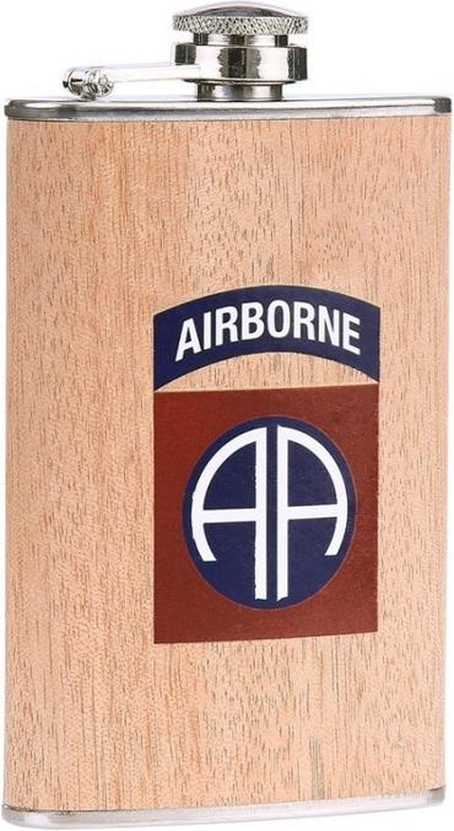 Zakfles/heupflacon houtlook 150ml - 82nd Airborne