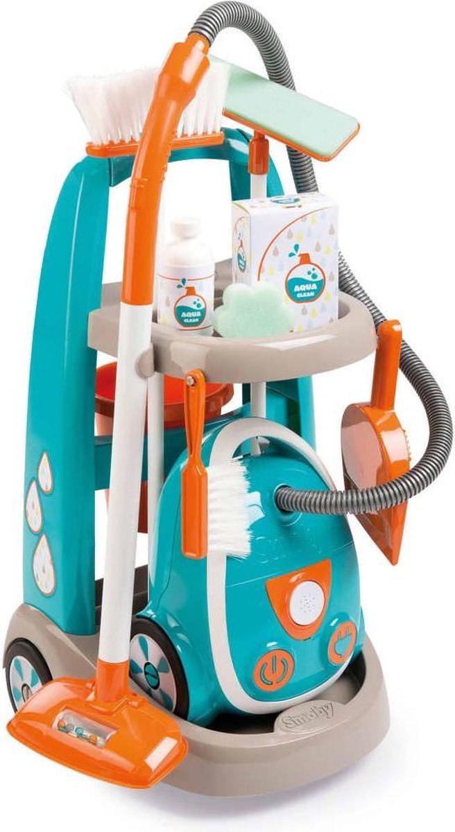 Smoby Schoonmaak Trolley - Poetswagen met Stofzuiger
