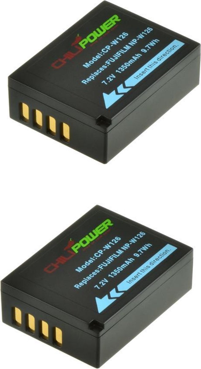 ChiliPower Fuji NP-W126 camera batterij - 2 stuks verpakking