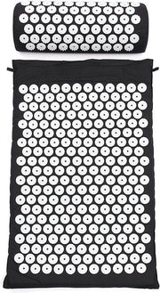 Acupressuur Spijkermat Met Kussen – Yoga / Acupressure Massage – Yoga Mat - Massagemat Zwart