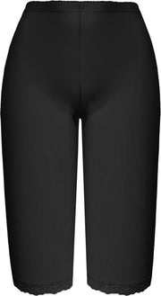 Dames legging 2 pack tot onder de knie met kant randje zwart L