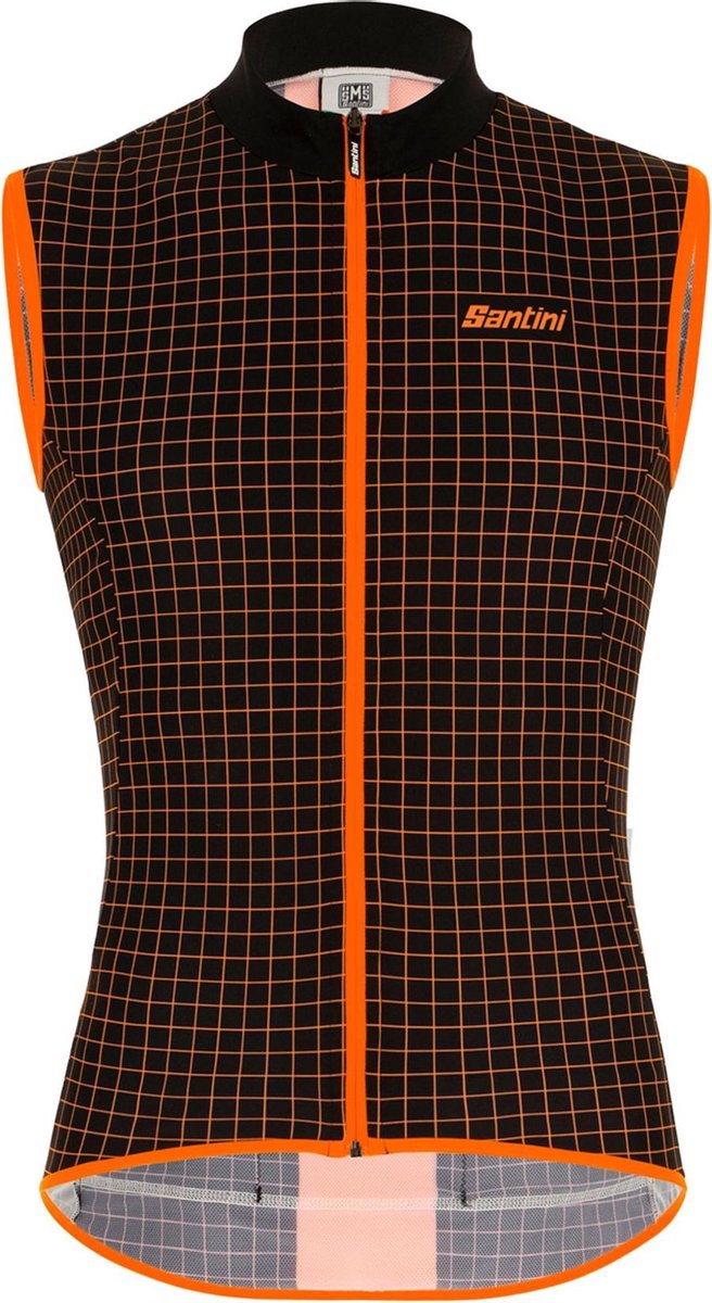 Santini Fietsjack - Maat L  - Mannen - zwart/oranje