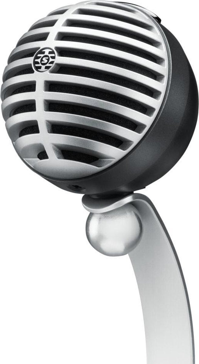 Shure MV5-DIG Cardioid Condenser Digital Microphone with three onboard DSP settings & compatibility with the ShurePlus Motiv App including USB-A & Lightning Cables (Grey)