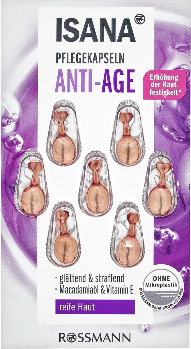 ISANA Gezicht Verzorgingscapsules tegen veroudering - ANTI-AGE - met vitamine E en jojoba-olie