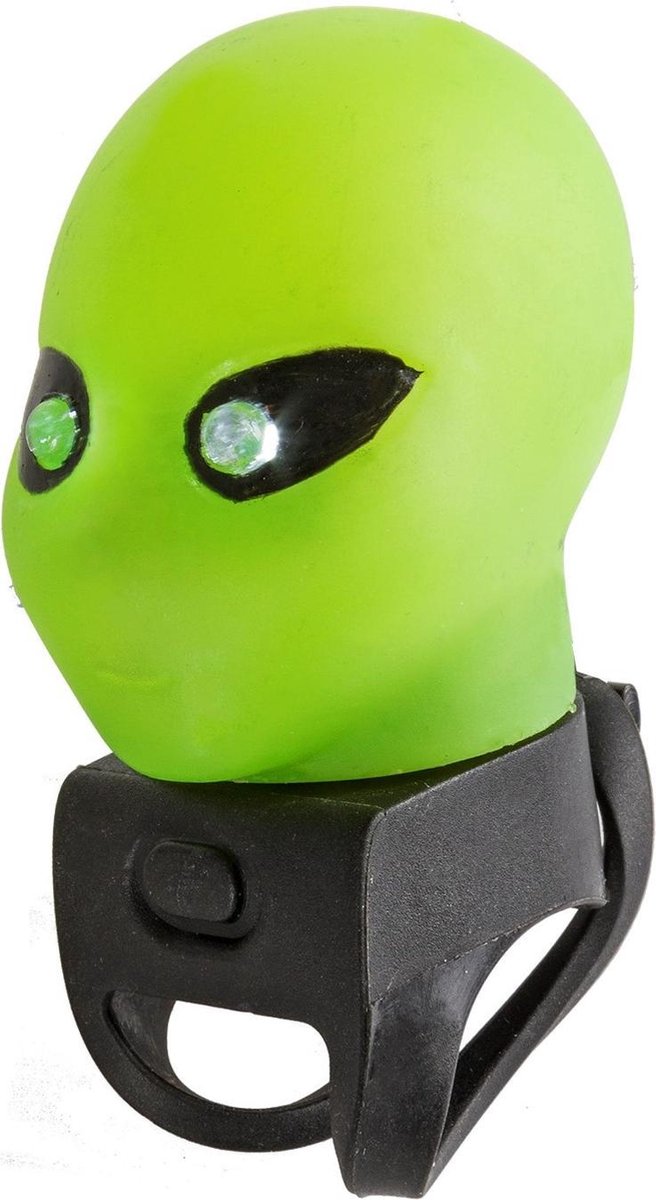 Alien fietstoeter groen met LED licht