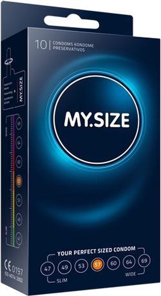 MY.SIZE 57 mm Condooms 10 stuks| Zaaddodend | Glijmiddel | Condooms | Vibrator | Penis | Buttplug | Sexy | Tril ei | Erotische | Man | Vrouw | Heren | Dames