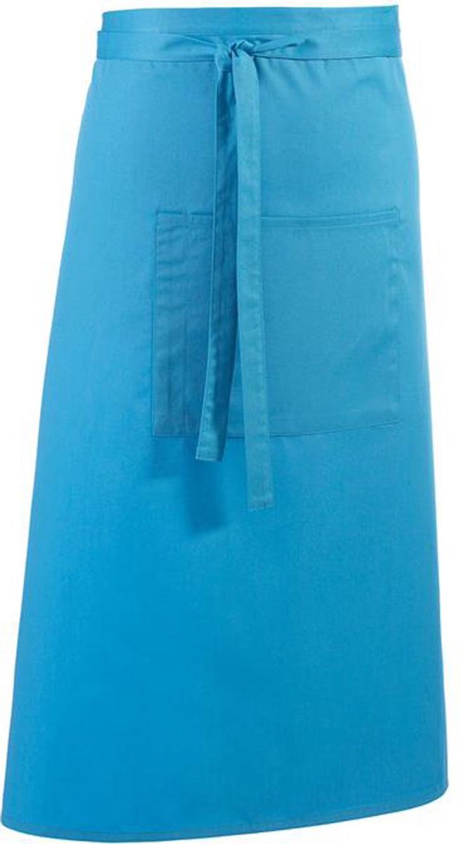 Restaurant schort lang Turquase I PR158 11 kleuren | Bar Apron Twillweefsel: soepel en sterk. Middenzak met plaats voor een pen. Verkrijgbaar in 11 kleuren I Horeca kleding