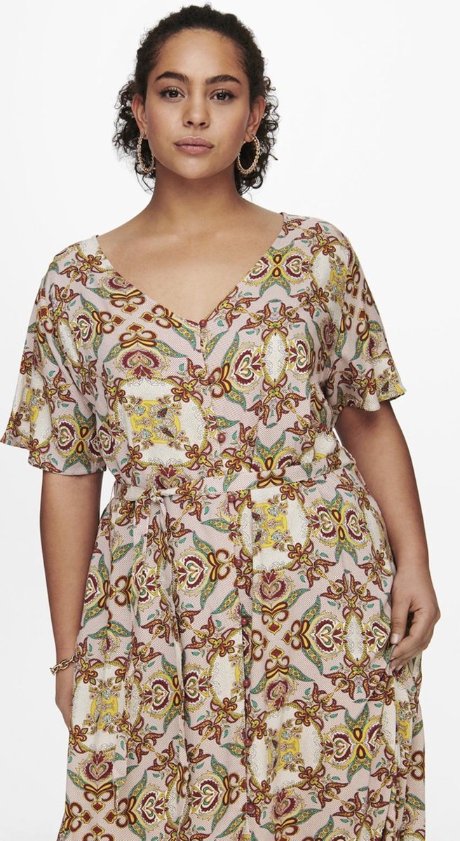 Carmakoma by ONLY CARDES LIFE SS MAXI DRESS - Oatmeal Beige