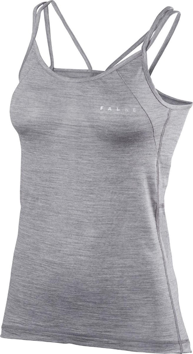 FALKE Wool Silk Dames Singlet - Grey-Heather - Maat L