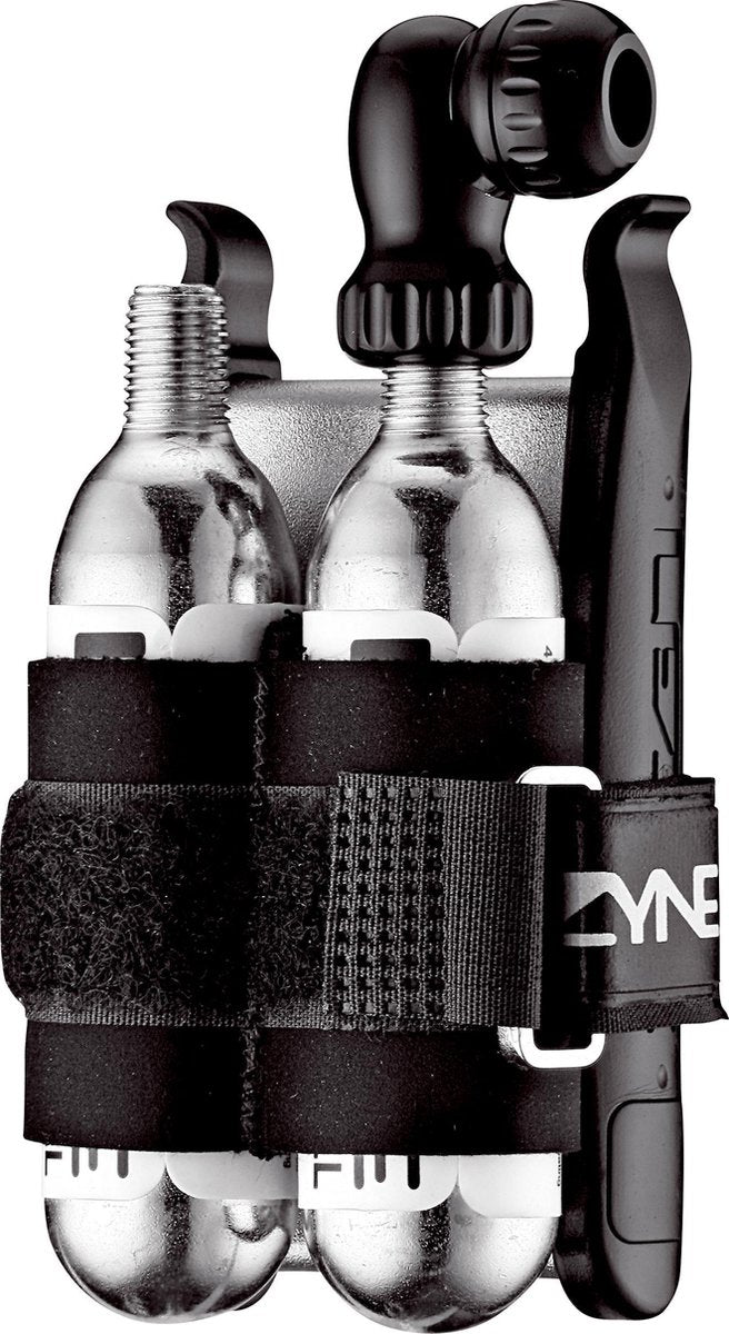 Lezyne Twin Kit - CO2 Minipomp + Patronen (2x) - Aluminium - Presta/Schrader Ventiel - Zwart