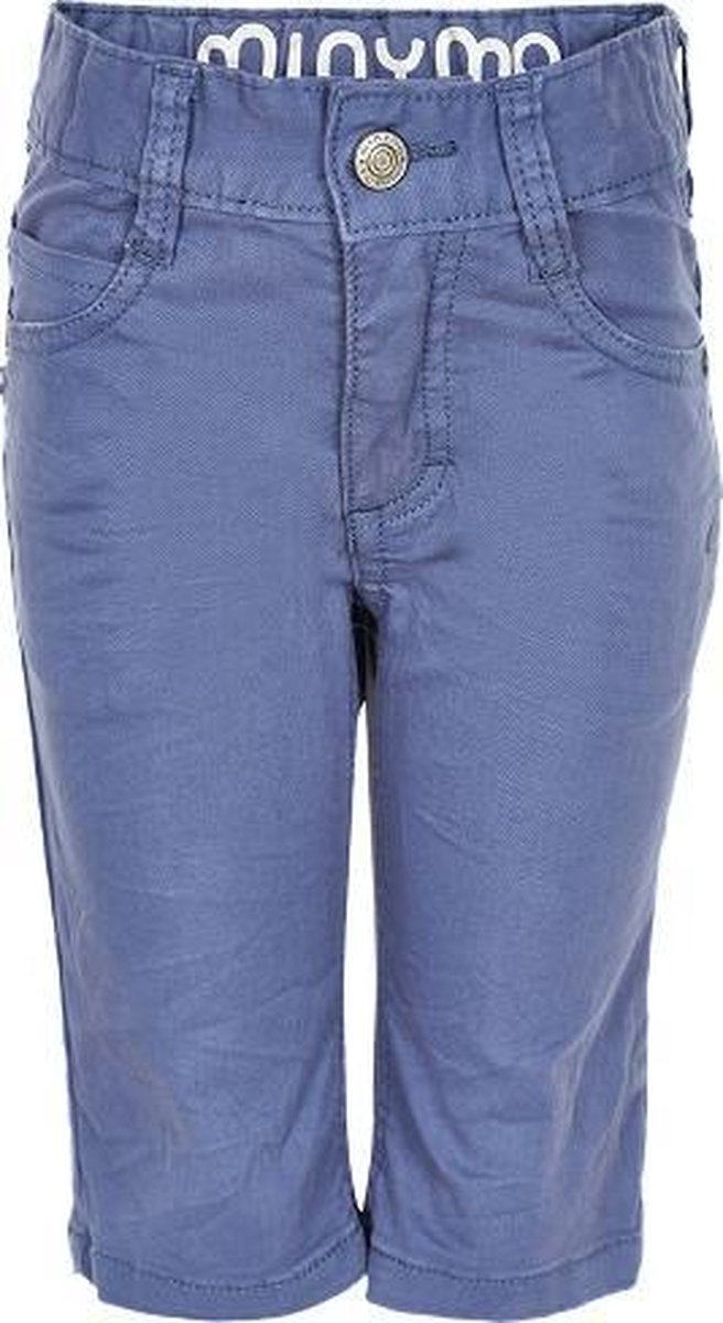 Minymo - jongens korte broek - twill slim - blauw - Maat 128