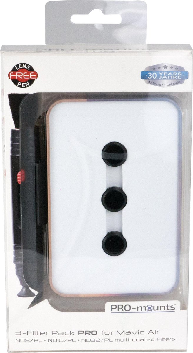 PRO-mounts 3-Filter Pack PRO for Mavic Air (ND8/PL + ND16/PL + ND32/PL Multi Coated)