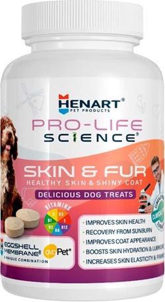 Henart pro life science huid en vacht - 150 gr 100 tbl - 1 stuks