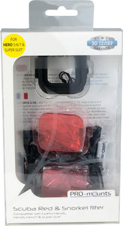 PRO-mounts Scuba Red  & Snorkel Filter for GoPro Hero5 & Hero6 & HERO (2017) & Hero7