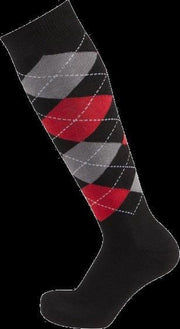 Pfiff sokken - Ruitersokken - Zwart - Rood - Sportsokken - Paardrijden - Unisex sokken - Kniesokken - Maat 34-36
